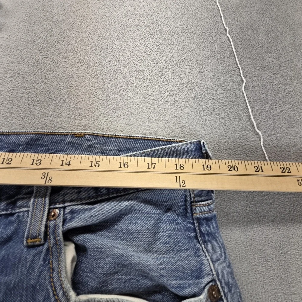 Levis‎ 501 Jeans Mens Blue Straight Button Fly Distressed Denim Fits 38x30